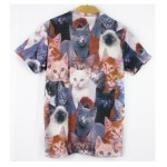 Grey Multiple Cute Cats Short Sleeves Mens T-Shirt
